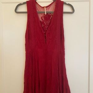 Beautiful Red Lace Free People dress size 0